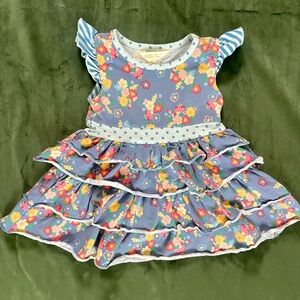 Matilda Jane Ruffle Tiered Toddler Dress - Bright Floral & Polka Dot Print